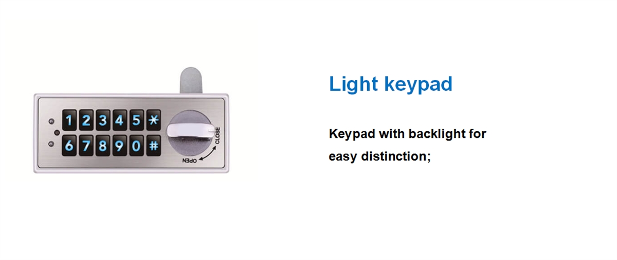 Keypad lock file cabinet