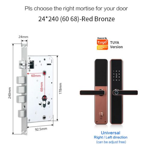 Tuya Smart Fingerprint Door Lock For Front Door