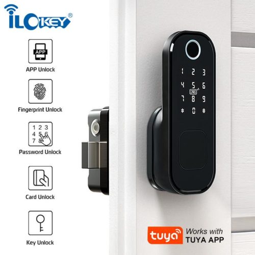 Tuya App Waterproof Smart Rim Lock For Outside Door