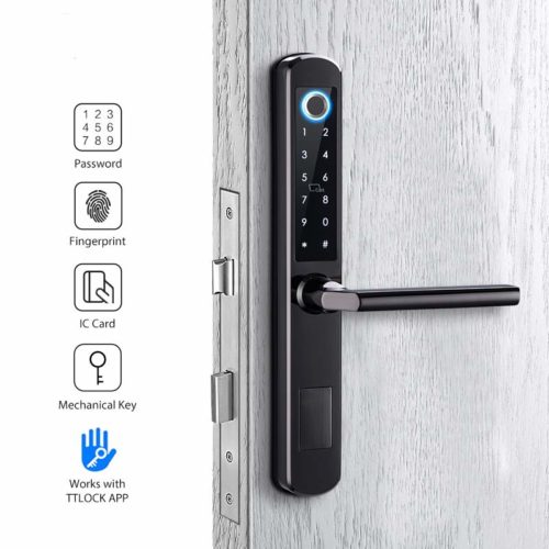 Mobile App Fingerprint Sliding Door Lock Aluminum hook lock